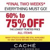 Coupon for: Caché, Final Two Weeks of savings
