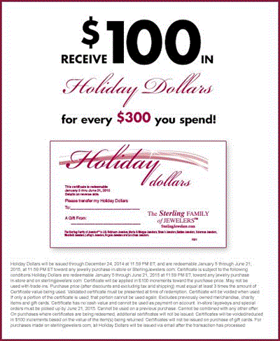 Coupon for: HOLIDAY DOLLARS - specials