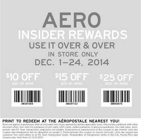 Coupon for: Aéropostale, Spend more, save more