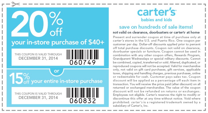 Coupon for: carter's, After Christmas Clearance
