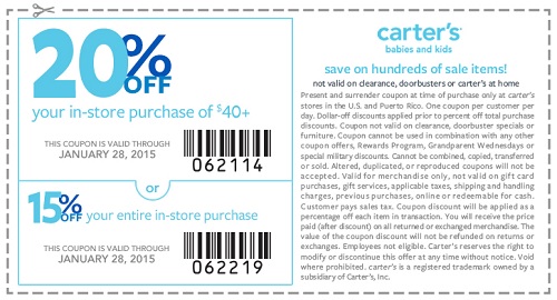 Coupon for: carter's, shopping with SALE coupon