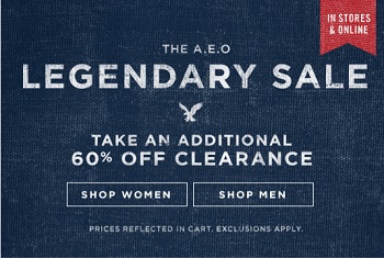 Coupon for: American Eagle Outfitters, Legendary Sale