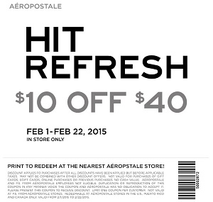 Coupon for: Aéropostale, Save with special coupon