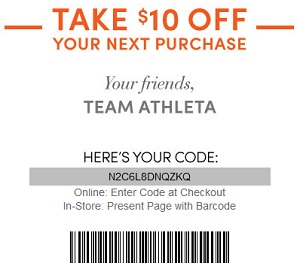 Coupon for: Athleta, Save on your purchase