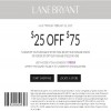 Thumbnail for coupon for: Lane Bryant, Up to $75 off your purchase