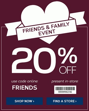 Coupon for: Jockey, Friends & Family Event, Sale coupon