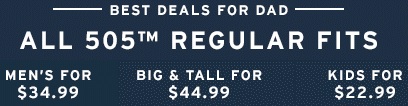 Coupon for: Levi's, Best deals for dad