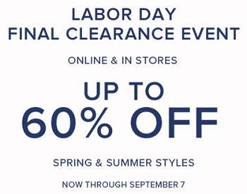 Coupon for: Labor Day Event at Brooks Brothers Stores