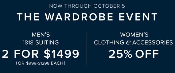 Coupon for: The Wardrobe event at Brooks Brothers