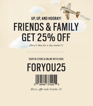 Coupon for: Friends & Family Deal from Fossil 