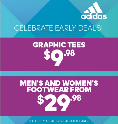 Coupon for: Celebrate Early Deals at adidas Outlet Stores