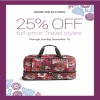 Thumbnail for coupon for: Travel styles on sale at Vera Bradley