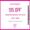 Thumbnail for coupon for: Big sale available at LOFT Outlet Stores