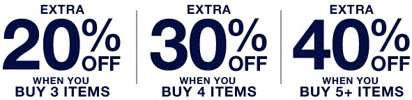 Coupon for: Buy more save more at Gap Factory Outlet Locations