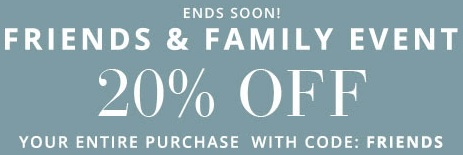 Coupon for: Save money during Friends & Family Event at Pottery Barn