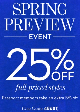 Coupon for: U.S. Chico's locations: Spring Preview Event