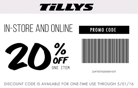Coupon for: Printable coupon from TILLYS