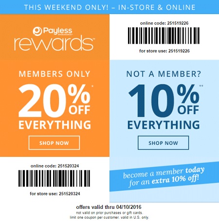 Coupon for: Weekend savings at Payless ShoeSource locations