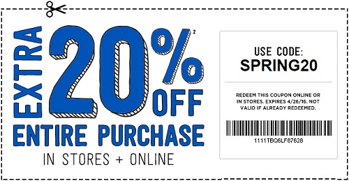 Coupon for: Last day to save at Crazy 8 stores with coupon