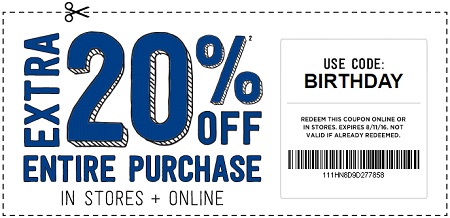 Coupon for: Happy Birthday to Crazy 8