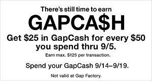 Coupon for: Earn U.S. GapCash