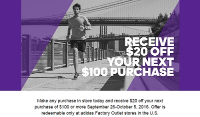 Coupon for: Save money at adidas Outlet Stores