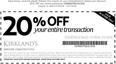 Coupon for: Veteran's Day Sale is still on at U.S. Kirkland's