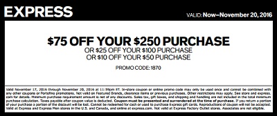 Coupon for: Save before Black Friday at U.S. Express stores