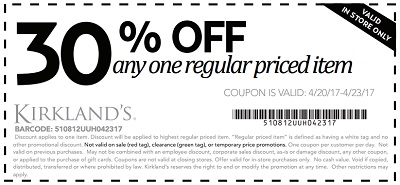 Coupon for: Enjoy shopping during Kirkland's special sale