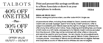 Coupon for: Get a present for your Mom at Talbots