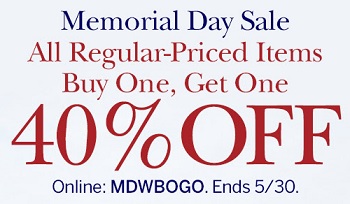 Coupon for: Enjoy shopping during Memorial Day Sale at dressbarn