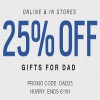 Thumbnail for coupon for: Buy gifts for dad at U.S. Fossil