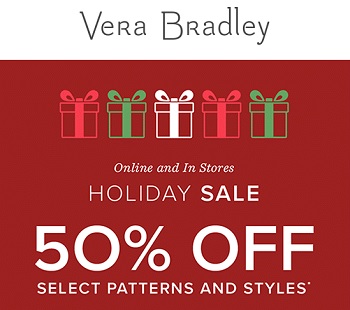 Coupon for: U.S. Vera Bradley Holiday Sale: Get EXTRA discount
